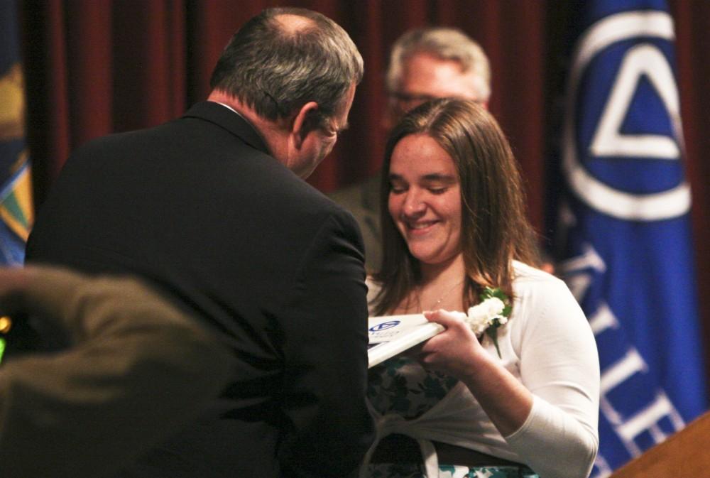Autumn Trombka recieved the Kenneth R. Venderbush Award for student service Monday during the awards banquet.