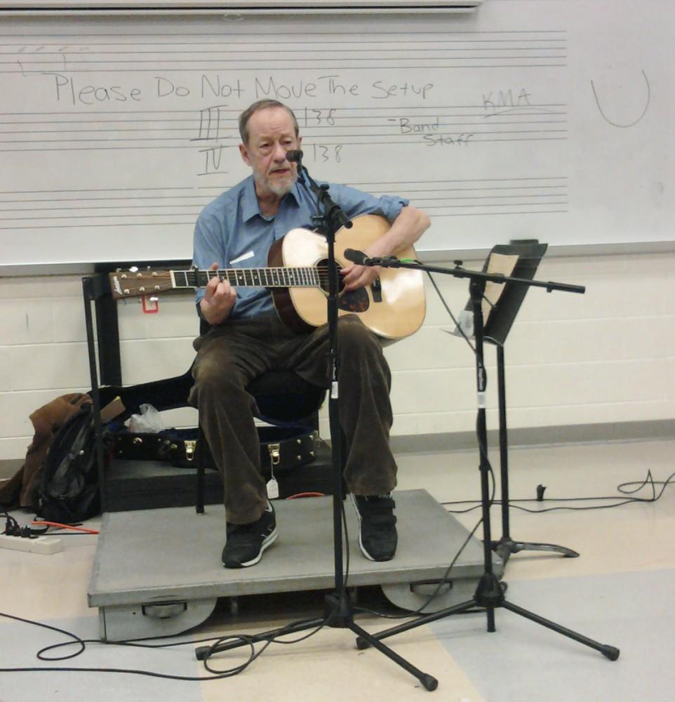Folk artist Joe Hickerson performed in the Guest Artist Series on Wednesday.