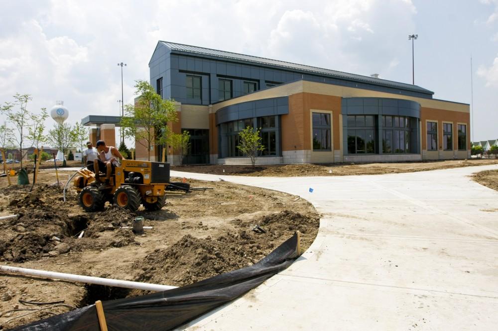 Construction continues on Grand Valley State's new eatling and learning center.