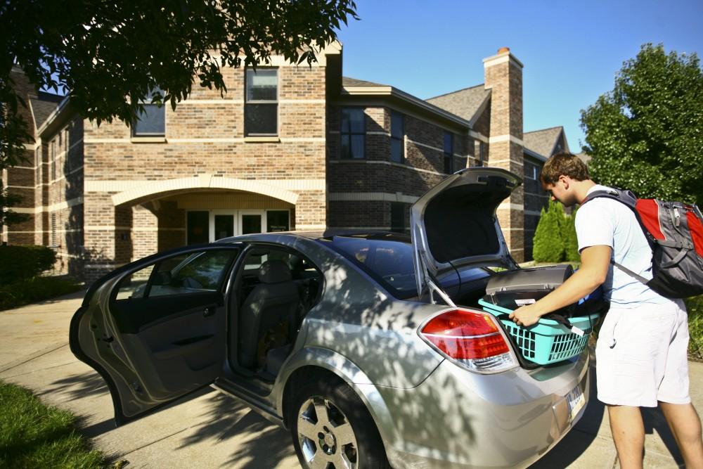 Jared Wolf moving into on campus housing.