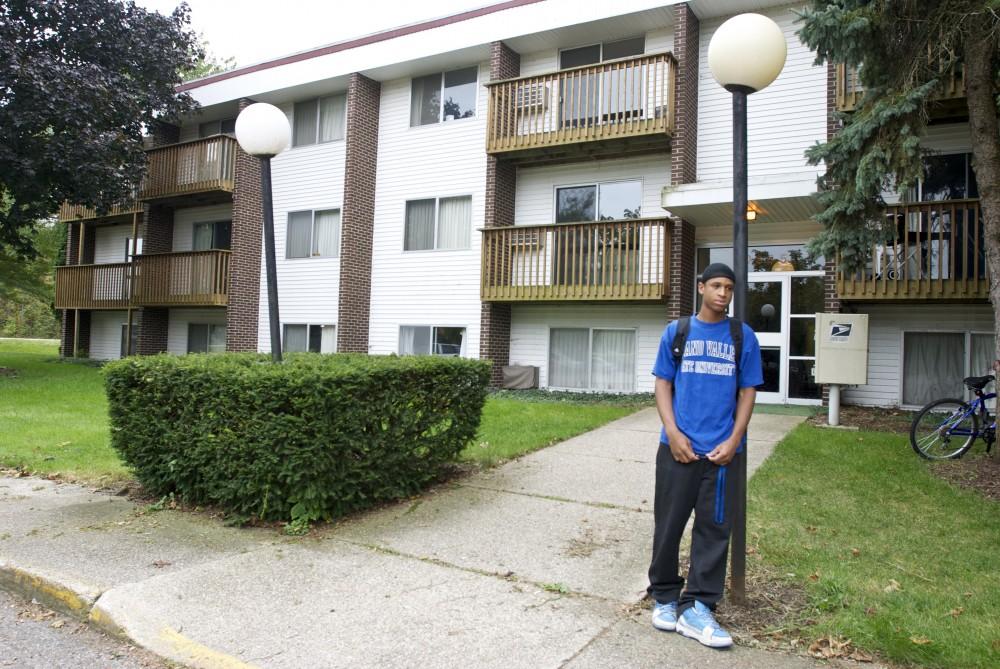 GVL / Rane Martin
Junior Trey Crongeyer takes a moment to relax outside of the Campus View Apartment. "I like how close it is to the campus and the apartments are pretty nice," said Crongeyer.