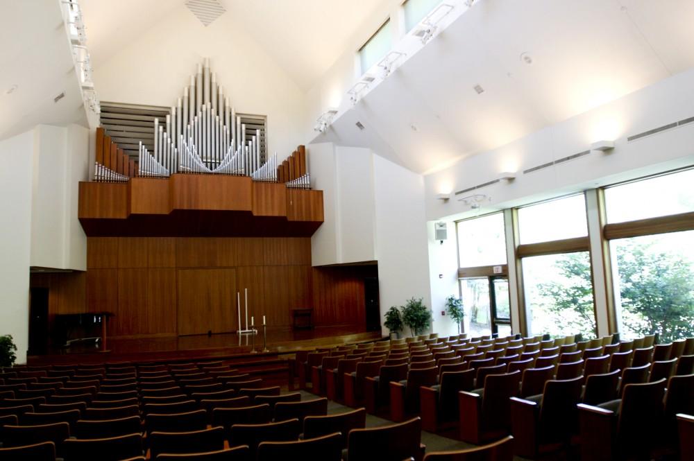 Inside of the Cook Dewitt building, where services are held on Sundays