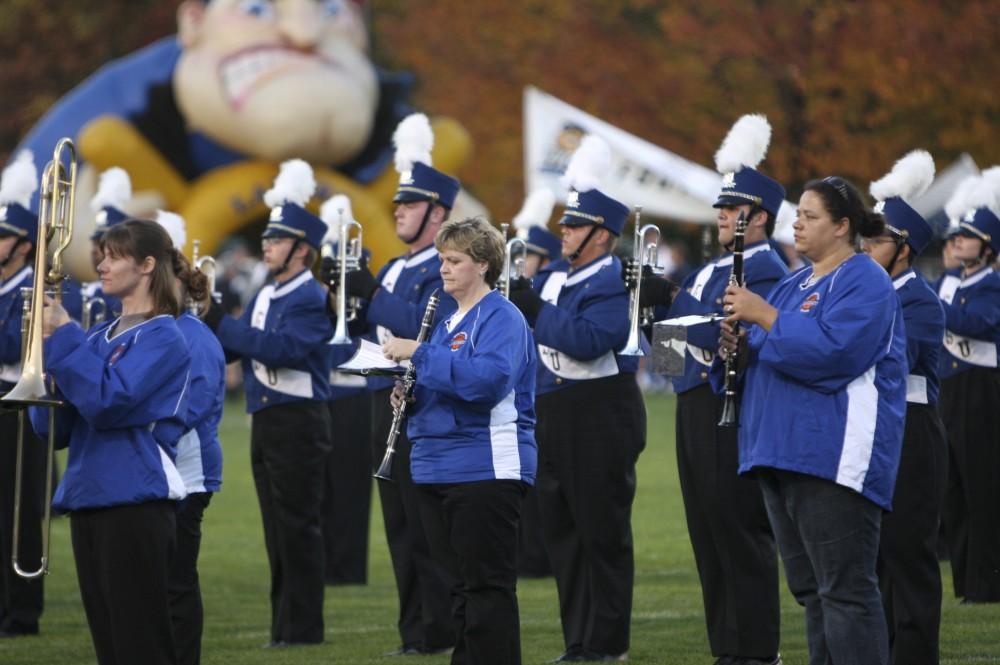 GVSU Band Alumni took to the field once more during homecoming