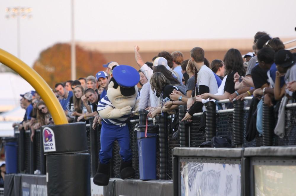 Louie stirs up the student section during the homecoming game