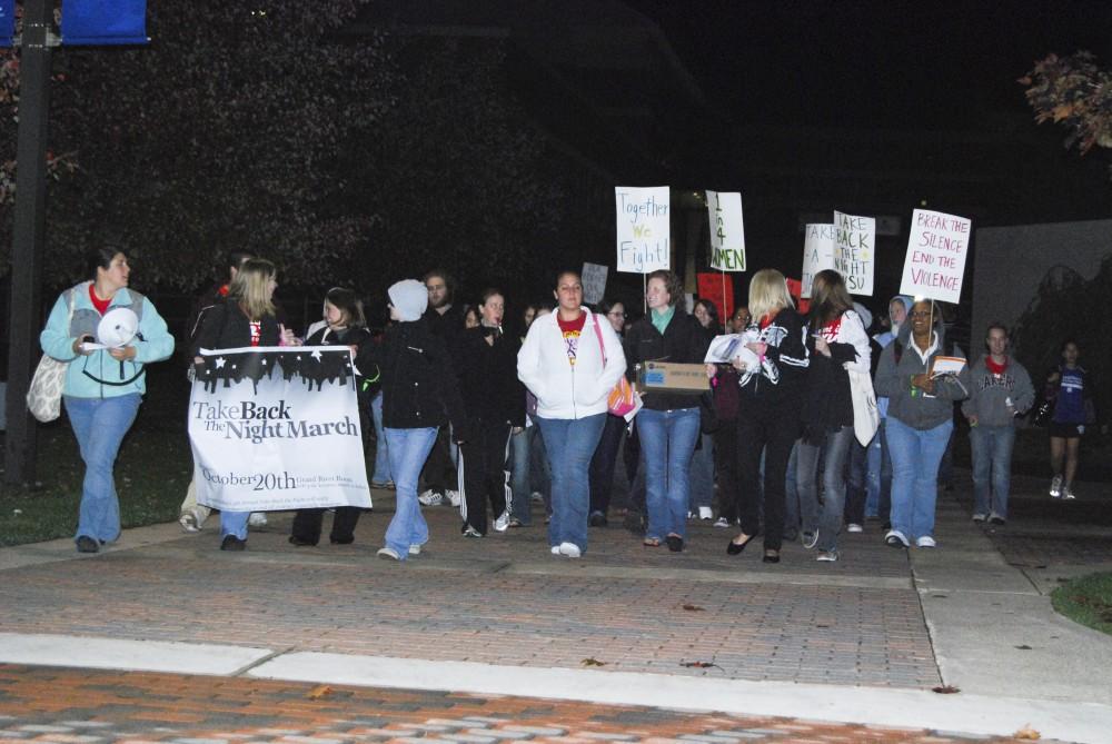 GVL Archive / Katie Mitchell
GVSU students march around campus for Grand Valley