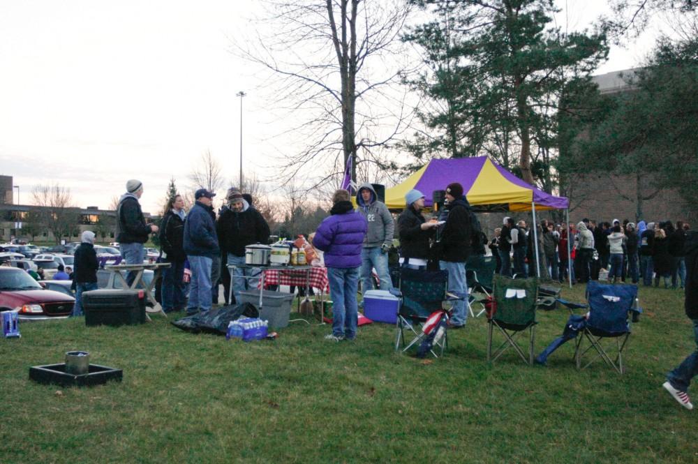 Fans enjoy the tailgate before the GVSU vs. Northwood football game