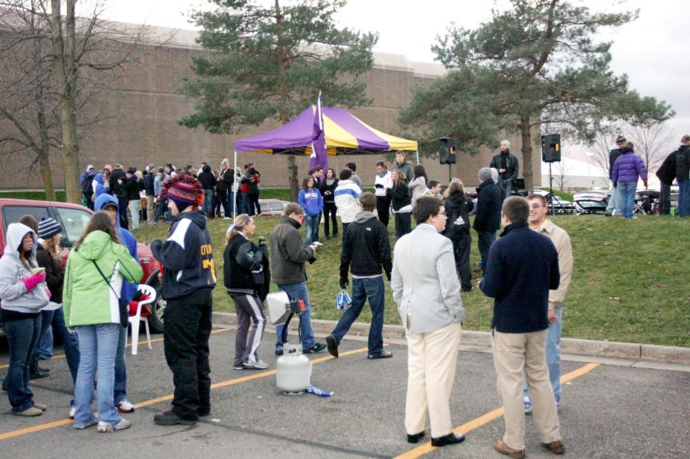 Fans enjoy the tailgate before the GVSU vs. Northwood football game