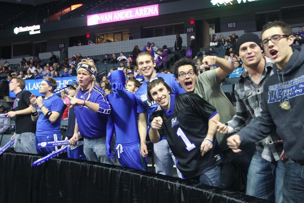 Laker fans support their team at the 131 Showdown held in the Van Andel Arena