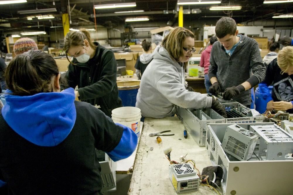 GVSU students volunteered at Comprenew for the Martin Luther King day of service