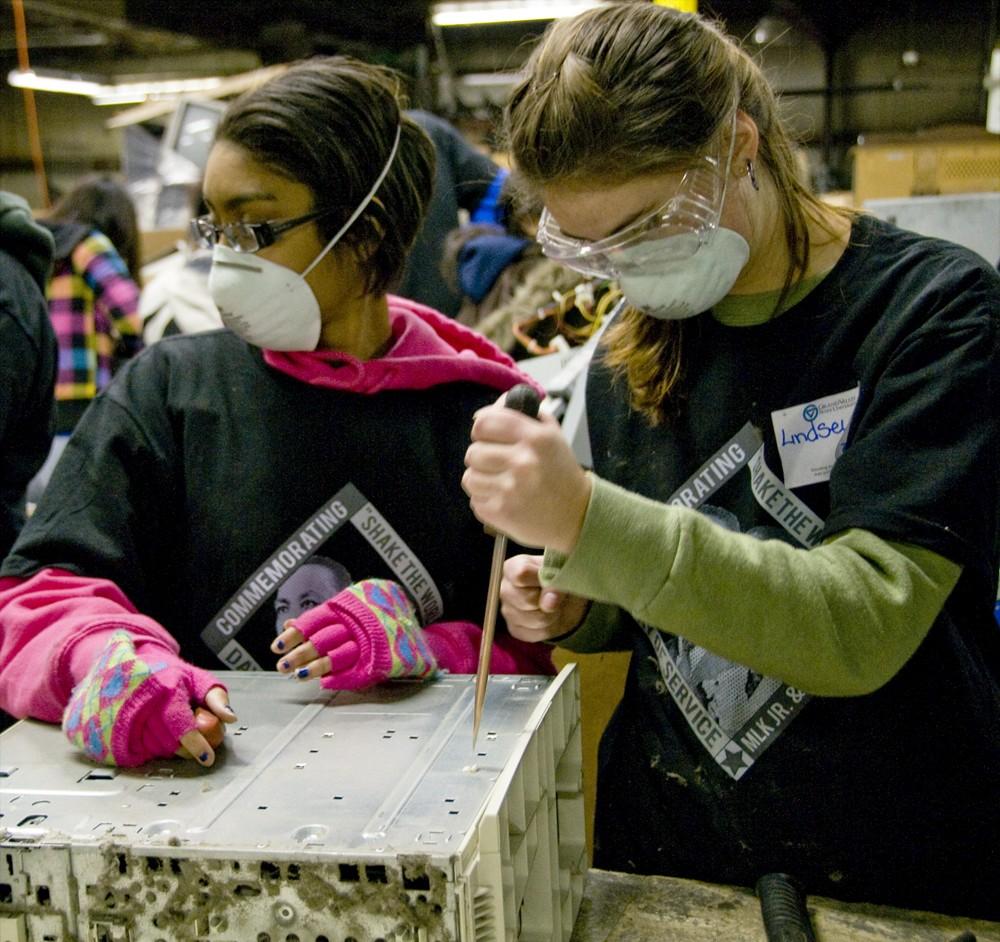 GVSU students volunteered at Comprenew for the Martin Luther King day of service