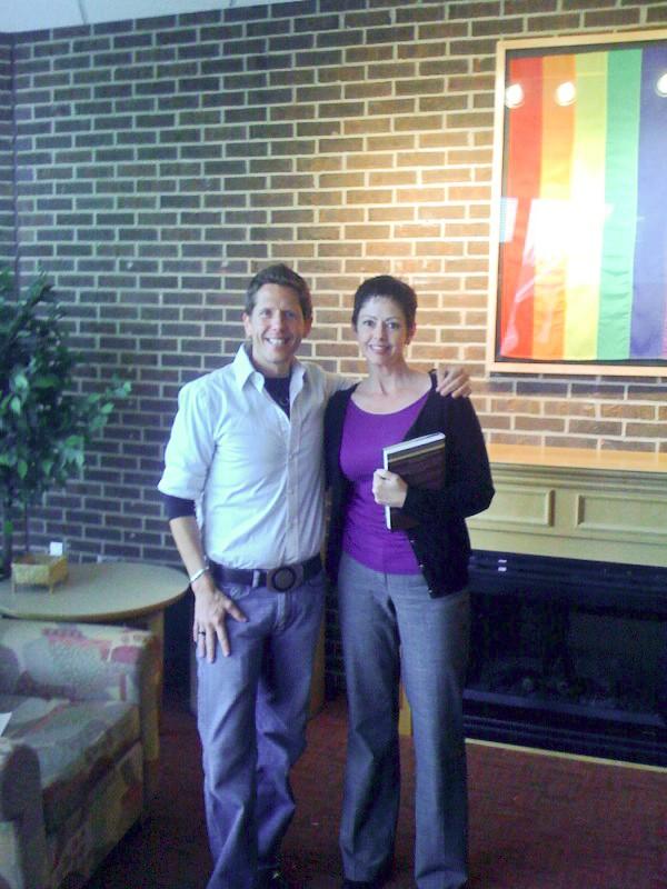 Courtesy Photo / Colette Seguin Beighly 
New LGBT Center Director, Colette Seguin Beighly, pictured with local author Wade Rouse at one of the LGBT Writer's Workshops.