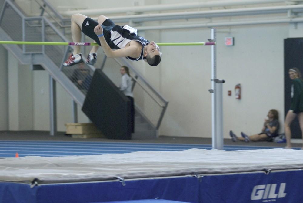 GVL Archive / Andrew MillsGrand Valley sophomore Jack Iott competes in the high jump during last years GLIAC Indoor Championships.