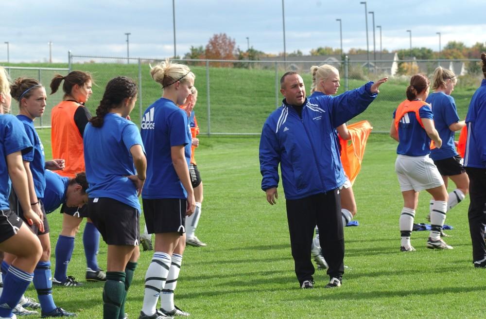 GVL Archive / Taylor Raymond
Girls head soccer coach Dave DiIanni instructs his team. DiIanni has seven new recruits lined up to join the teams ranks.