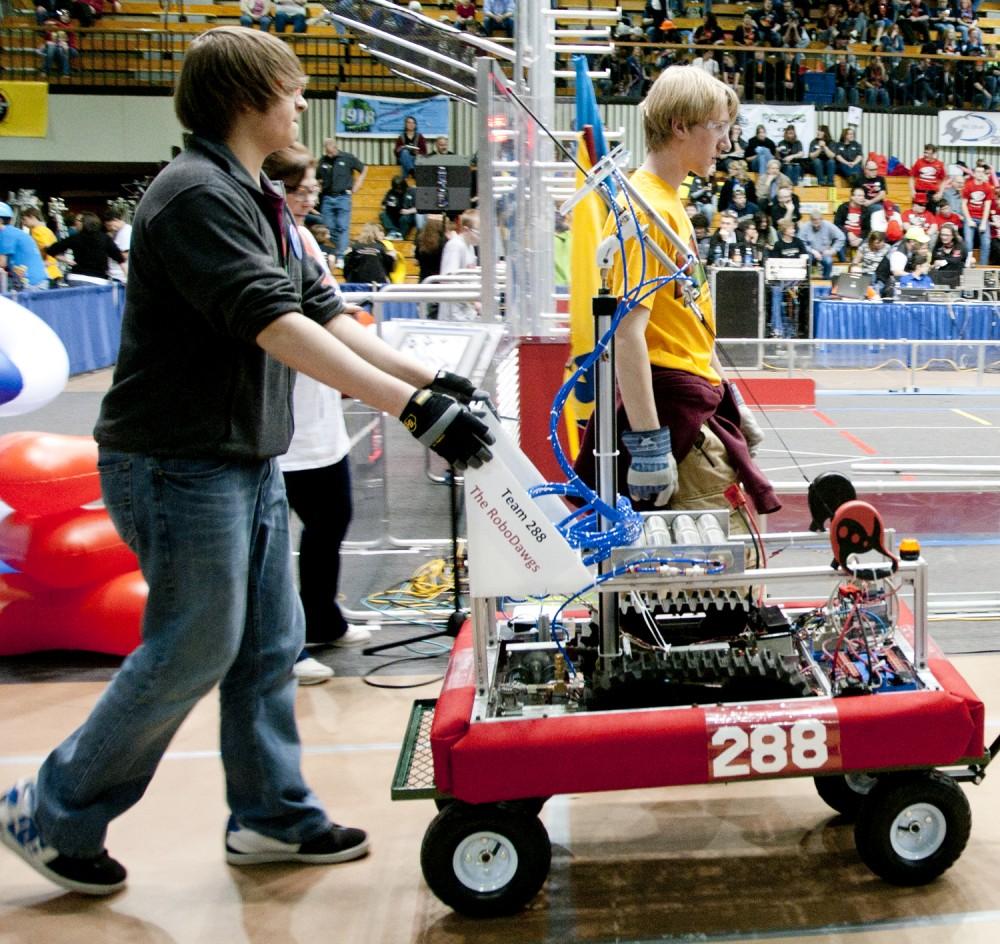 Robotics competition held at GVSU