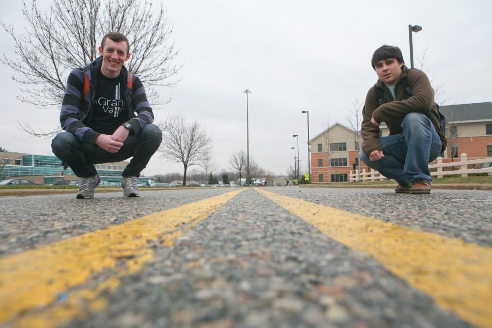 Juniors Nick Sutton and Nathan Mehmed, creators of the GVSU Students for Sidewalks group