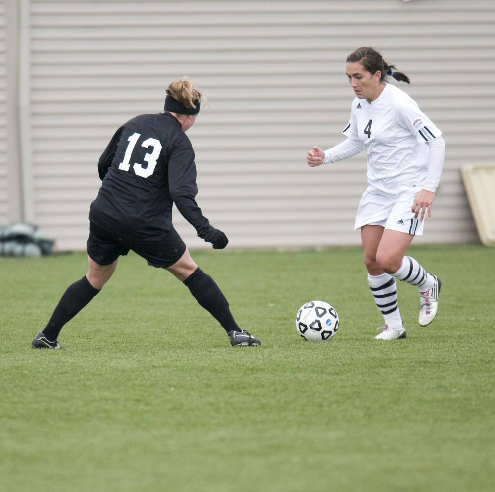 GVL Archive
Junior forward Ashley Botts out manuvers her opponent in a past game.