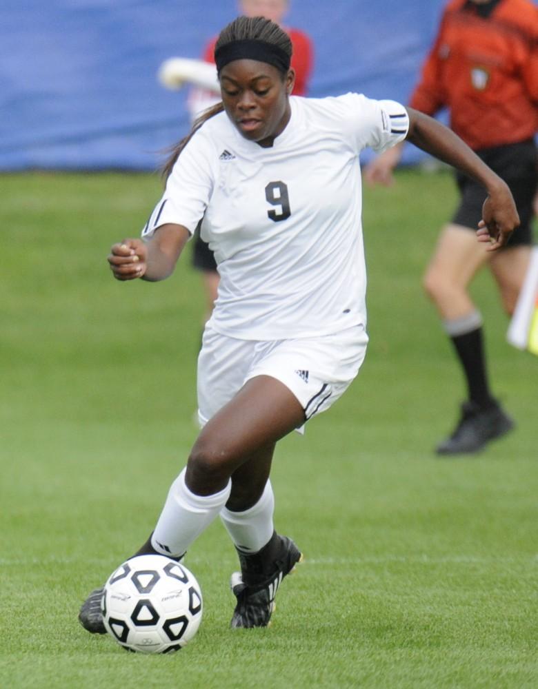 GVL Archive
Junior forward Kayla Addison races towards the goal in a past game.