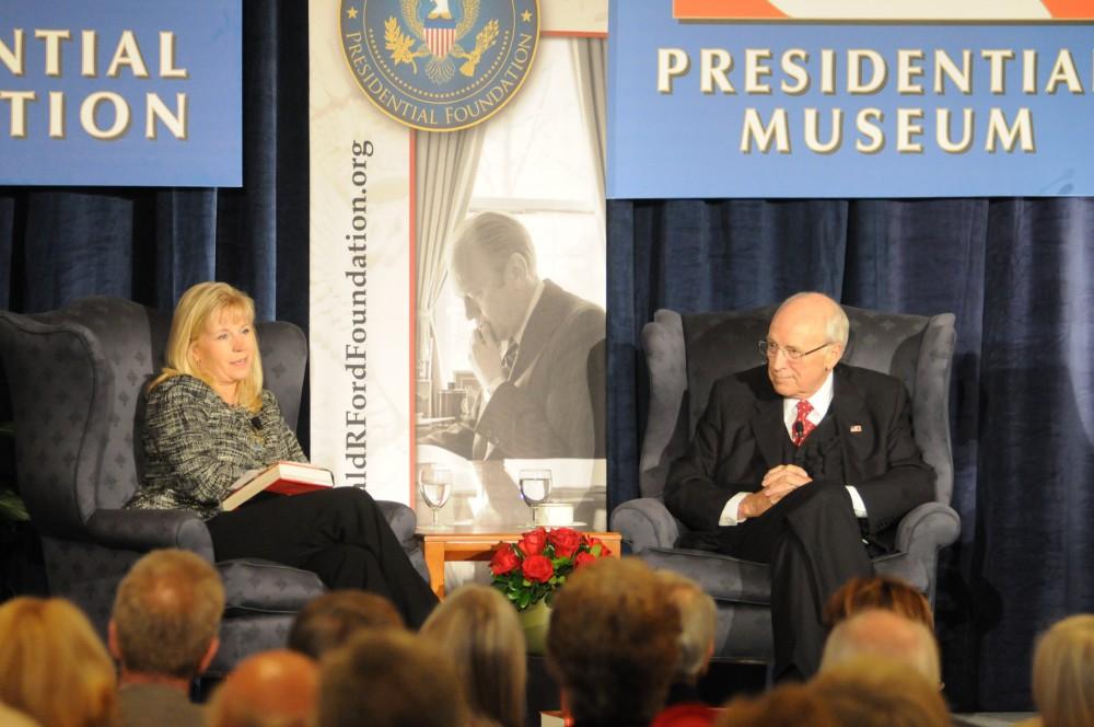 GVL/ Eric Coulter
Dick Cheney promotes his book at the Amway Grand Plaza Hotel.