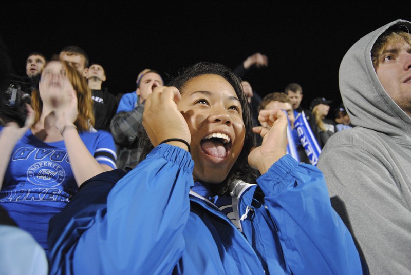 GVL/ Rane Martin
Junior Damaris Shaffer cheers on the Lakers as they play Findlay.