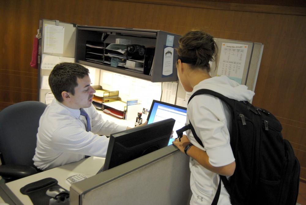 GVL/ Rane Martin
Junior Monica Yothers receives in-depth advice from a Financial Aid advisor. 