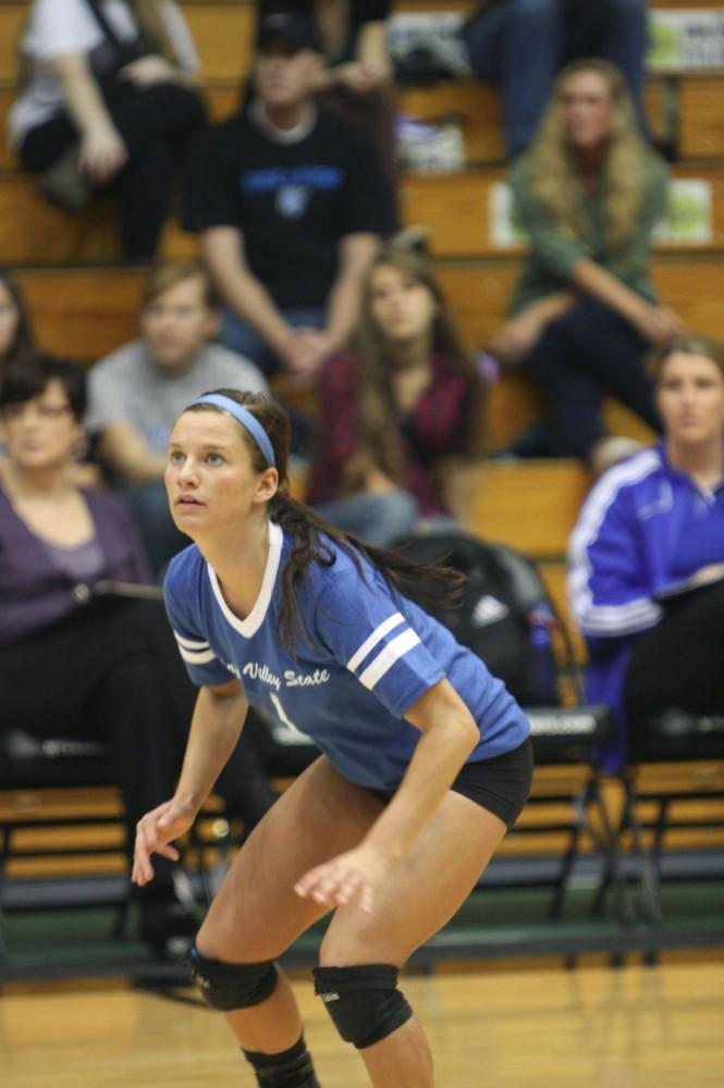 GVL Archive
Junior Olivia Kohler anticipates the ball. The Lakers split a pair of matches during the Florida Southern Classic on Saturday