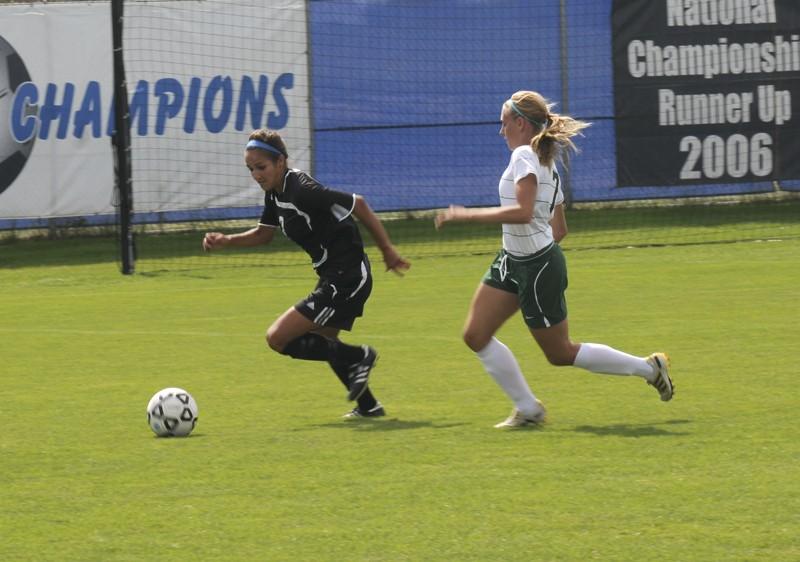 GVL/ Rane Martin
Senior defender Megan Brown out runs her opponent during a past match.