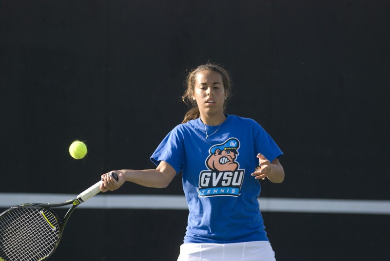 GVL/ Rane Martin
Head Coach John Black watches as sophomore Niki Shipman returns the ball.