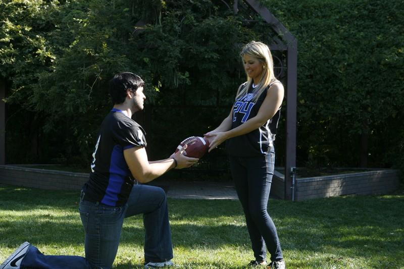 GVL/ Eric Coulter
Grand Valley football player Tony Carreri and basketball player Kara Crawford are engaged to be married.