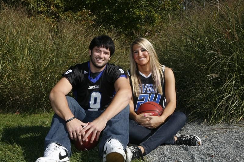 GVL/ Eric Coulter
Grand Valley football player Tony Carreri and basketball player Kara Crawford are engaged to be married.