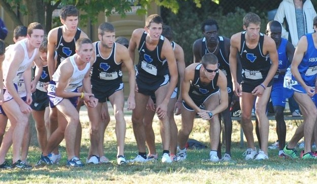 	Courtesy Photo / GVSU Athletics
The mens lacrosse team lines up at the starting line. The Laker men finished second at the Penn State Invitational