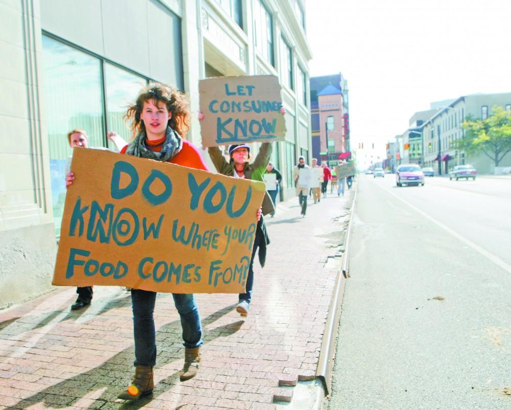 GVL / Anya Zentmeyer
Gwen Gell, a member of the Student Environmental Coalition, created the "Millions Against Monsontos March" in Grand Rapids