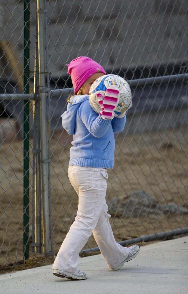 GVL / Robert Mathews 
 Coach DiIanni's daughter Kelsey getting ready to watch the game. 