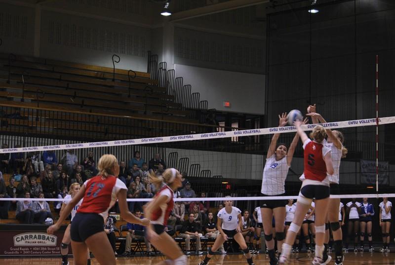 GVL/ Allison Young
Volleyball versus Saginaw Valley State University last Friday.