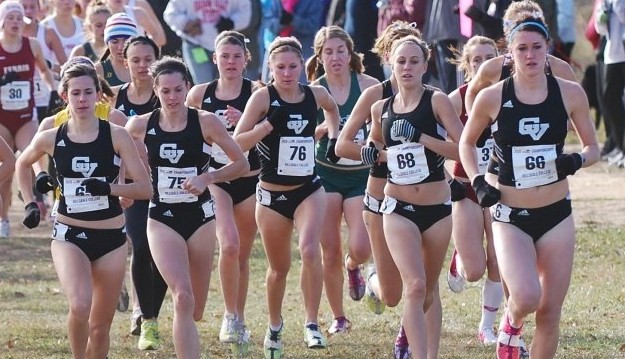 	Courtesy Photo / GVSU Athletics
The women&#8217;s Cross Country team runs during a race. The lady Lakers placed fifth in the Penn State Invitational.