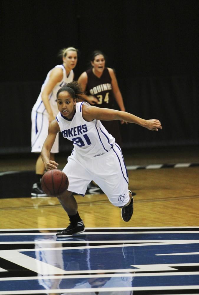 GVL / Robert Mathews / Forward Briauna Taylor (31) chassing a tipped ball up court. 