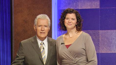 Courtesy Photo/ gvsu.edu
GVSU professor Ashley Shannon placed second on Jeopardy. She is pictured with host Alex Trebek.