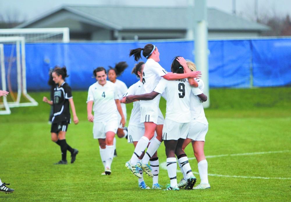 GVL Archive 
The Lady Lakers celebrate a goal. The Lakers had a 3-1 win against Northern Kentucky on Friday