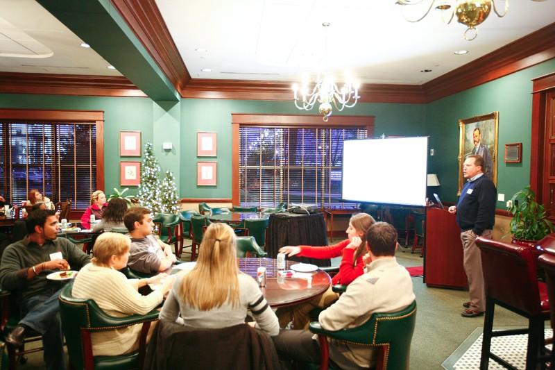 GVL / Eric Coulter
Graduate Studies' John Stevenson speaks at a Graduate Student's meeting