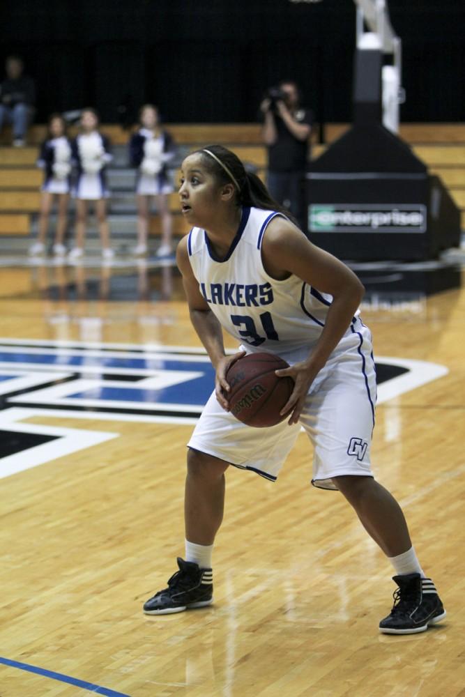 GVL / Robert Mathews
Junior Briauna Taylor (31) looks to pass the ball to a teammate. The Lakers lost to Hillsdale 61-57.