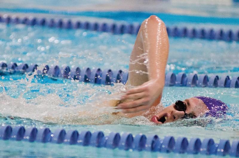 GVL / Bo Anderson

GV Club Swim &amp; Dive Team member Greg Rupp swims the mixed 1000 yard freestyle on Saturday Morning.