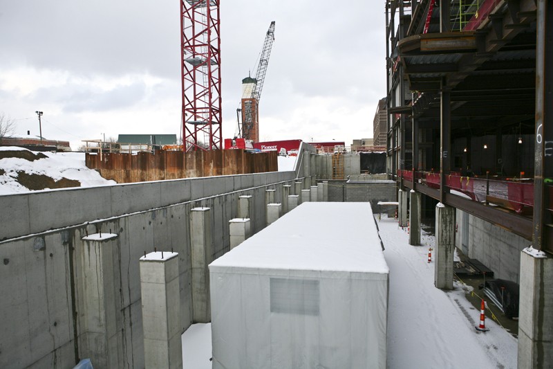 GVL / Eric Coulter
Mary Idema Pew Library construction