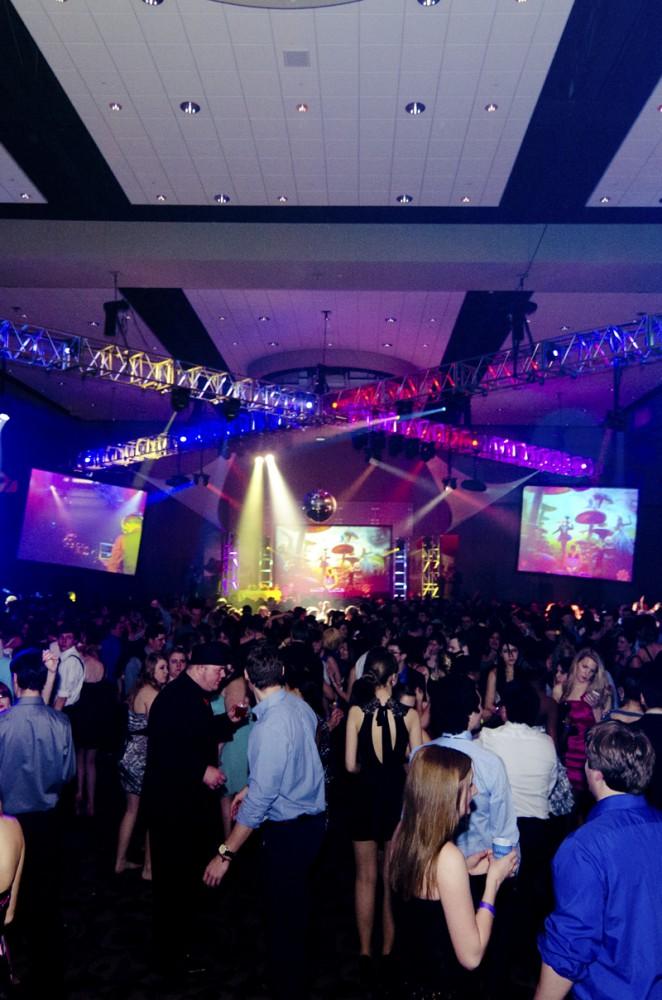 GVL / Bo Anderson

Students and faculty danced under the spectacular light show in the Devos Place Ballroom