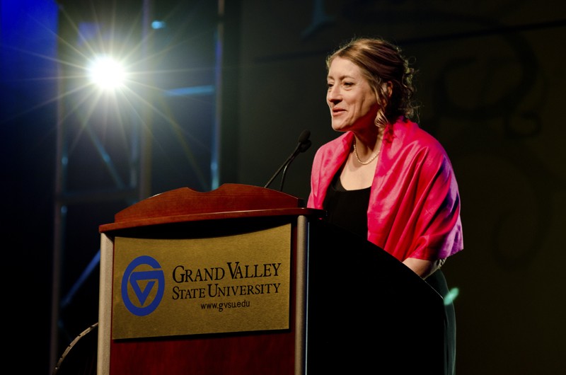 GVL / Bo Anderson

Political Science Professor Polly Diven speaks after receiving the Faculty Excellence Award at the 2012 Presidents Ball.