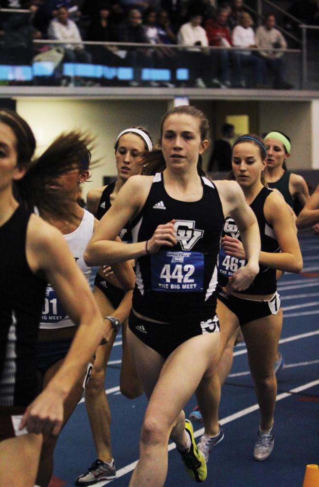 GVL / Robert Mathews 
Senior distance runner Betsy Graney at the 2012 GVSU Big Meet on Saturday (Feb. 11).