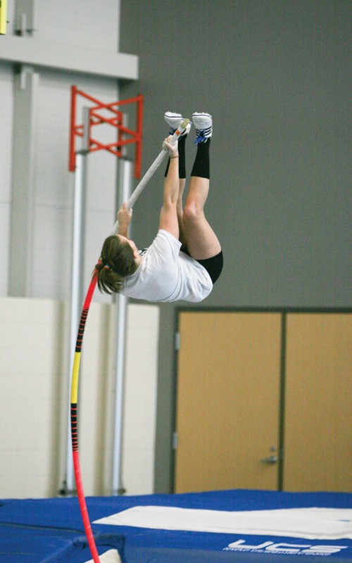 GVL / Archive
Sophomore high jumper Alisha Weaver at the 2012 GVSU Big Meet on Saturday (Feb. 11).