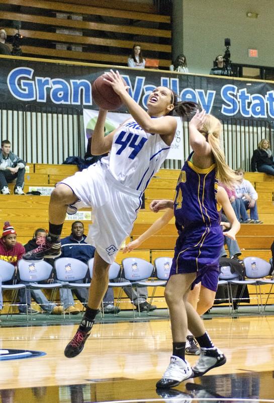 GVL / Bo Anderson

GVSU's Dani Crandall drives the lane against Ashland on Thursday.