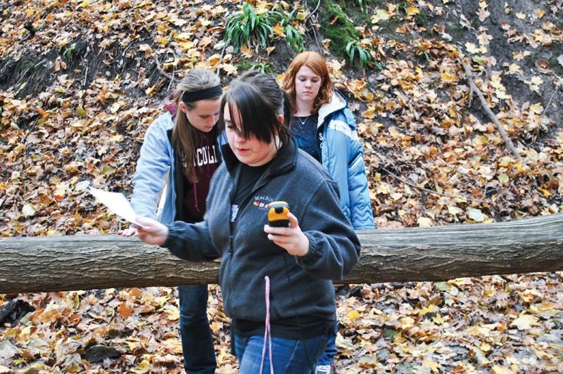 GVL / Allison Young
GVSU students exploring the ravines around campus. 