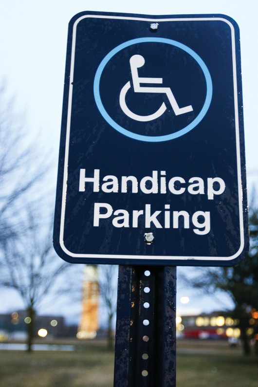GVL / Nathan Mehmed
Handicap and Disability parking around GVSU campus.