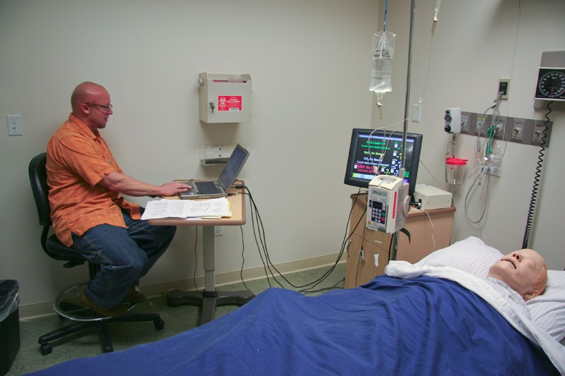 GVL Archive
A nursing student works in the GVSU Cook-DeVos Center for Health Sciences.
