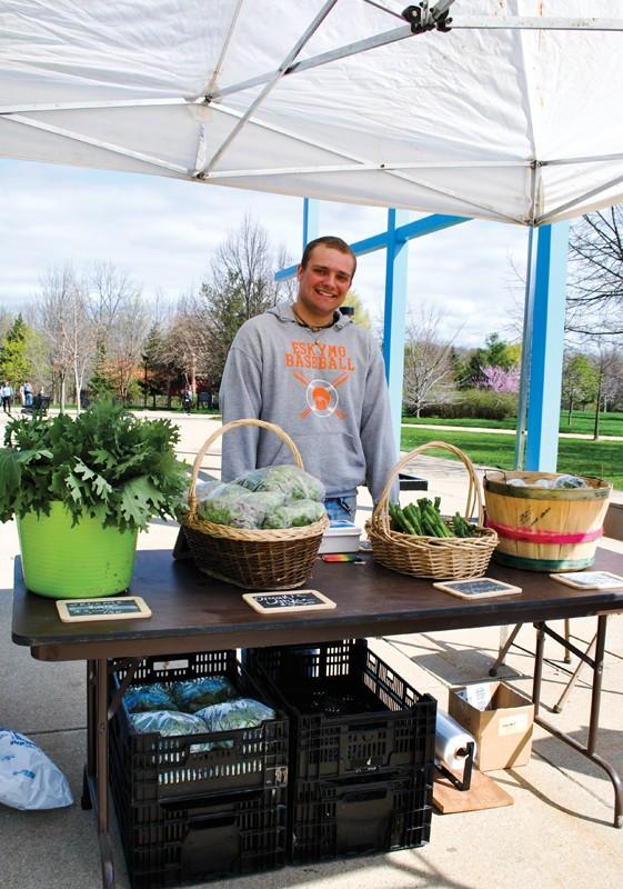GVL / Allison Young
An organic vegetable booth on the Allendale campus encouraging eating healthy and practicing sustainable agriculture growth.